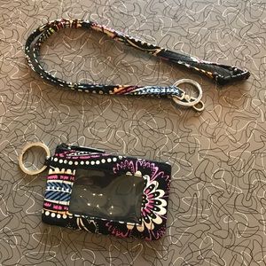 Vera Bradley Zip ID case and Lanyard